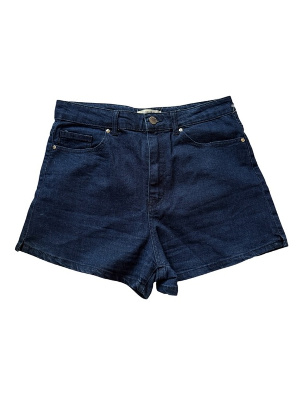 Classic High-Rise Dark Blue Denim Shorts